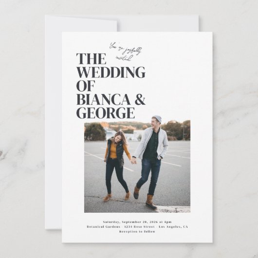 Invitation Mariage photo Belmont (Devant)