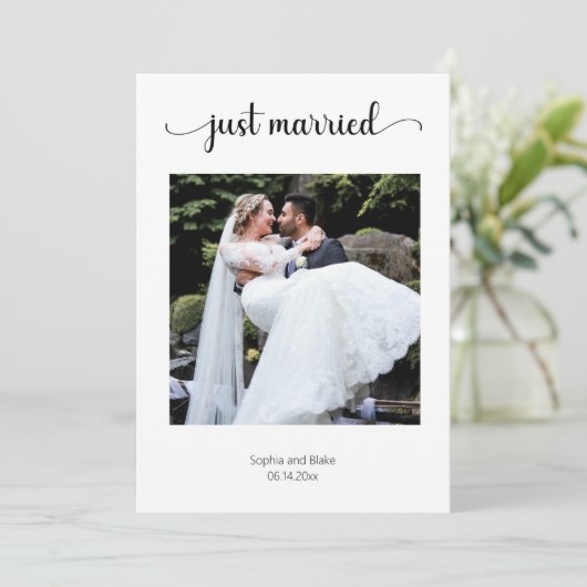 Invitation Mariage photo Black and White Lights (Debout devant)