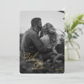 Invitation Mariage photo Black Gold Lace| Nous faisons du scr (Debout devant)