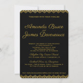 Invitation Mariage photo Black Gold Lace| Nous faisons du scr (Dos)