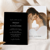 Invitation Mariage photo Black Modern Script