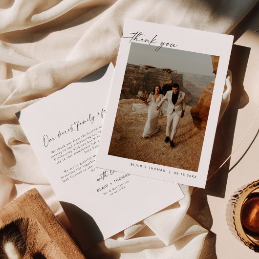 Invitation MARIAGE photo BLAIR Modern Boho Merci Note