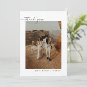 Invitation MARIAGE photo BLAIR Modern Boho Merci Note (Debout devant)