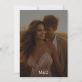 Invitation Mariage photo blanc minimaliste (Dos)