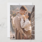 Invitation Mariage photo bleu de la marine de terre cuite (Dos)