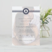 Invitation Mariage photo bleu marine (Debout devant)