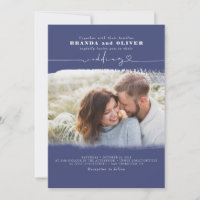 Mariage photo bleu marine de script mignon