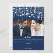 Invitation Mariage photo Blue and White Lights (Dos)