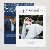 Invitation Mariage photo Blue and White Lights (Devant / Derrière)