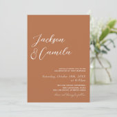 Invitation Mariage Photo Bohème Orange Brûlé (Debout devant)