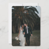 Invitation Mariage photo Bohemian Black and Gold Floral (Dos)