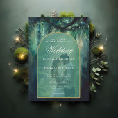 Invitation Mariage photo Boho Arch Enchanted Forest Greenery