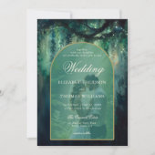 Invitation Mariage photo Boho Arch Enchanted Forest Greenery (Devant)
