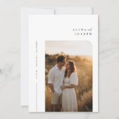 Invitation Mariage photo Boho minimal (Devant)
