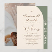 Invitation Mariage photo boho moderne (Devant / Derrière)