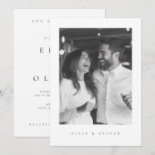 Invitation Mariage photo Boho noir et blanc Moderne (Devant / Derrière)