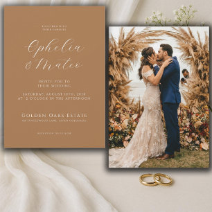 Invitation Mariage photo Boho Script moderne