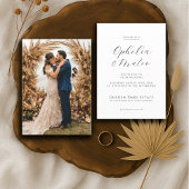 Invitation Mariage photo Boho Script moderne