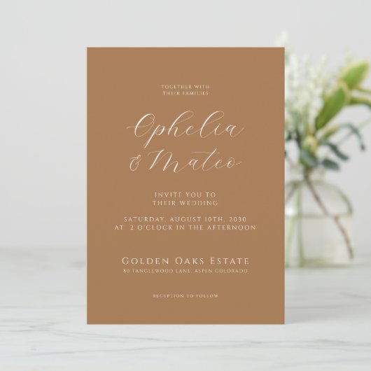 Invitation Mariage photo Boho Script moderne (Debout devant)