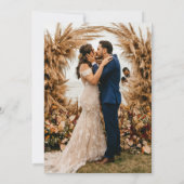 Invitation Mariage photo Boho Script moderne (Dos)