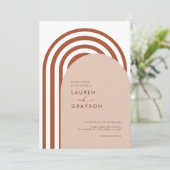 Invitation Mariage photo Boho Terracotta Arch (Debout devant)