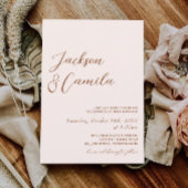 Invitation Mariage photo Boho Terracotta et Cream