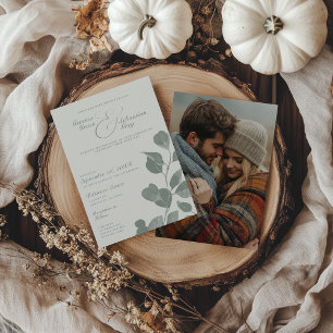 Invitation Mariage photo botanique de l'ivoire et de l'automn