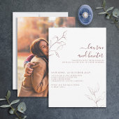 Invitation Mariage photo botanique de script bourguignon mode