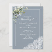 Invitation Mariage photo botanique Dusty Blue Eucalyptus (Devant)