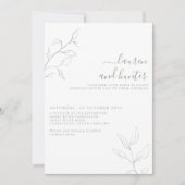 Invitation Mariage photo botanique moderne Sage Green Script (Devant)
