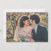 Invitation Mariage photo botanique rustique avec monogramme (Dos)