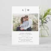 Invitation Mariage photo botanique simple et moderne (Debout devant)