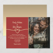 Invitation Mariage photo Bourgogne (Devant / Derrière)