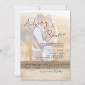 Invitation Mariage photo Burlap Pampass Grass Eco Boho (Devant)