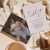 Invitation Mariage photo Calligraphie de script simple