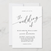 Invitation Mariage photo Calligraphie de script simple (Devant)