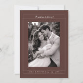 Invitation Mariage photo calligraphié ivoire marron choco cla (Dos)