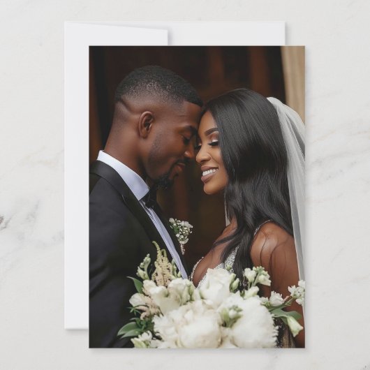 Invitation Mariage photo Chic Elegant (Dos)