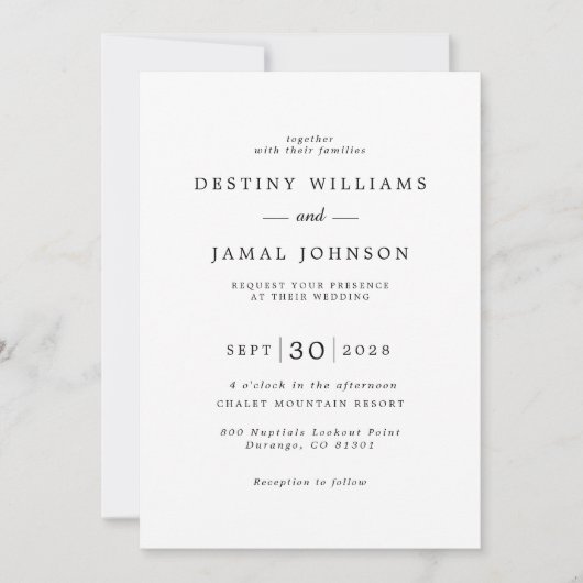 Invitation Mariage photo Chic Modern Bride Groom (Devant)