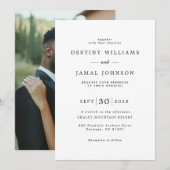 Invitation Mariage photo Chic Modern Bride Groom (Devant / Derrière)