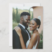 Invitation Mariage photo Chic Modern Bride Groom (Dos)