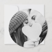 Invitation Mariage photo circulaire en gris signature (Dos)