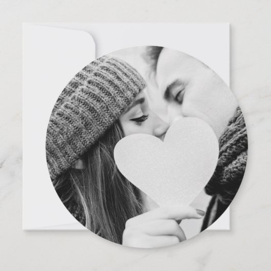 Invitation Mariage photo circulaire en gris signature (Dos)