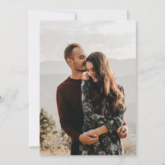 Invitation Mariage photo classique Black & Ecru Monogram (Dos)