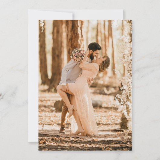 Invitation Mariage photo classique élégant à la main (Dos)