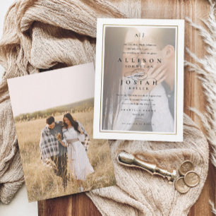 Invitation Mariage photo classique Elegant Gold