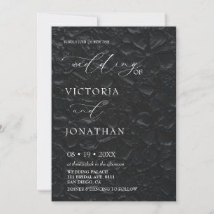 Invitation Mariage photo classique élégant noir et blanc