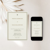 Invitation Mariage photo classique ivoire et or 5x7 typograph