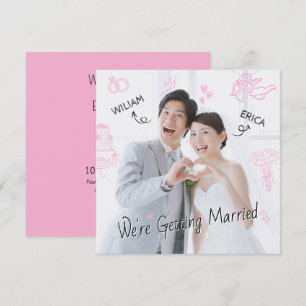 Invitation Mariage photo clip art dessiné à la main dessin am