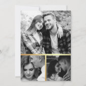 Invitation Mariage photo Collage d'encre liquide d'or noir (Dos)